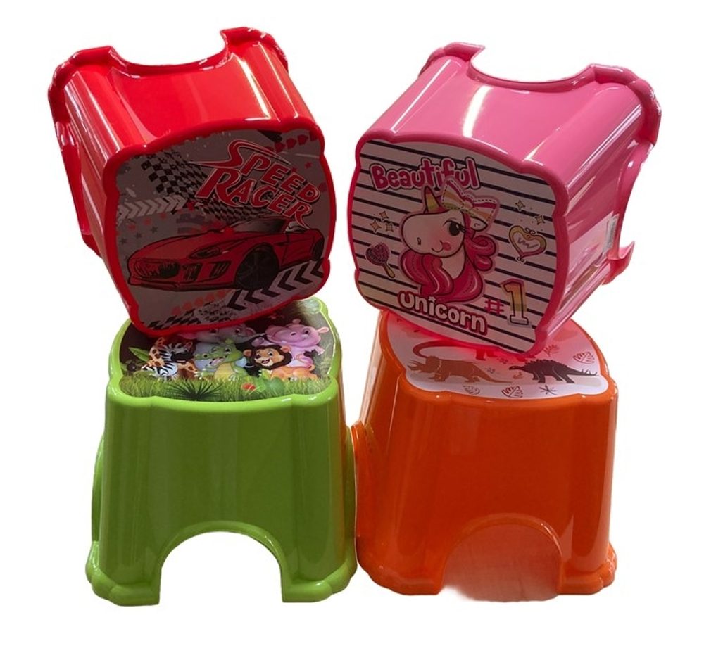 Levně taburetka 1stup. x,v. cm,4barvy, OBRÁZKY, plast