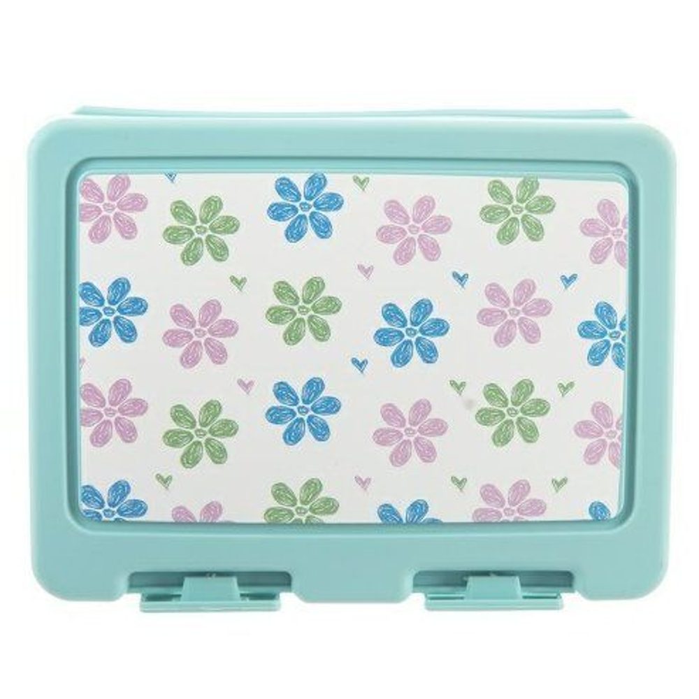 Levně box 18x14x7,5cm, svačina, Lunch Květy, dělený+lžička, plast