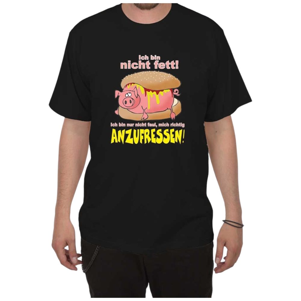 Levně Modadeti Ich bin nich fett! Ich bin nur nicht faul, mich richtig anzufressen! - 3XL černá