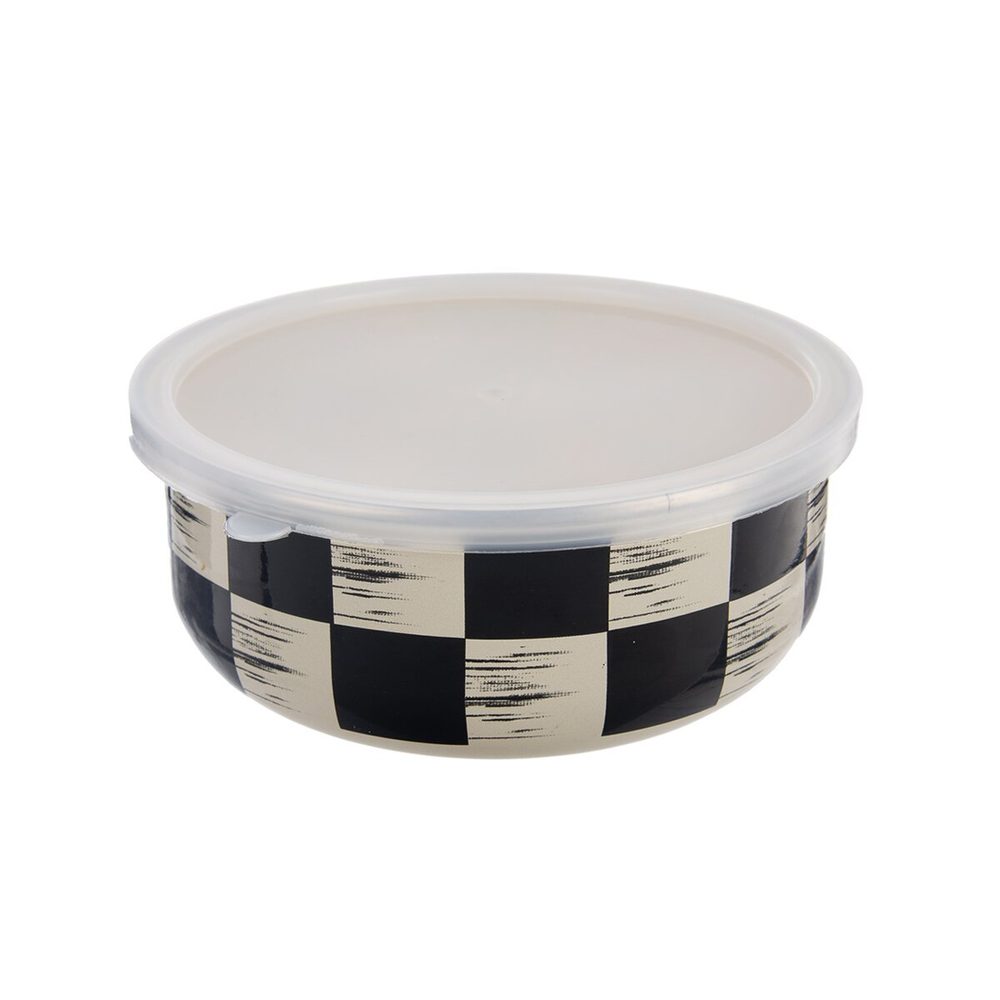 Levně Miska ŠACHOVNICE Lem s víkem pr. 15,5 cm