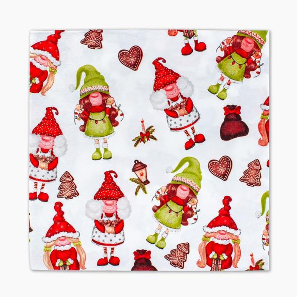 Levně PROCOS UBROUSKY VÁNOČNÍ ELFÍCI 3VRSTVÉ 33X33CM