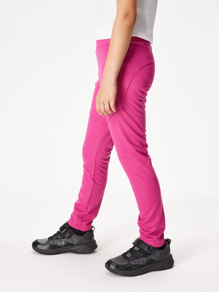 Levně Unuo, Dětské softshellové kalhoty s fleecem pružné Sporty, Fuchsiová - 104/110