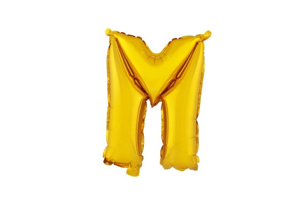 Levně TORO BALÓNEK PÍSMENKO "M", VEL.: CCA 30CM, MATNĚ ZLATÁ