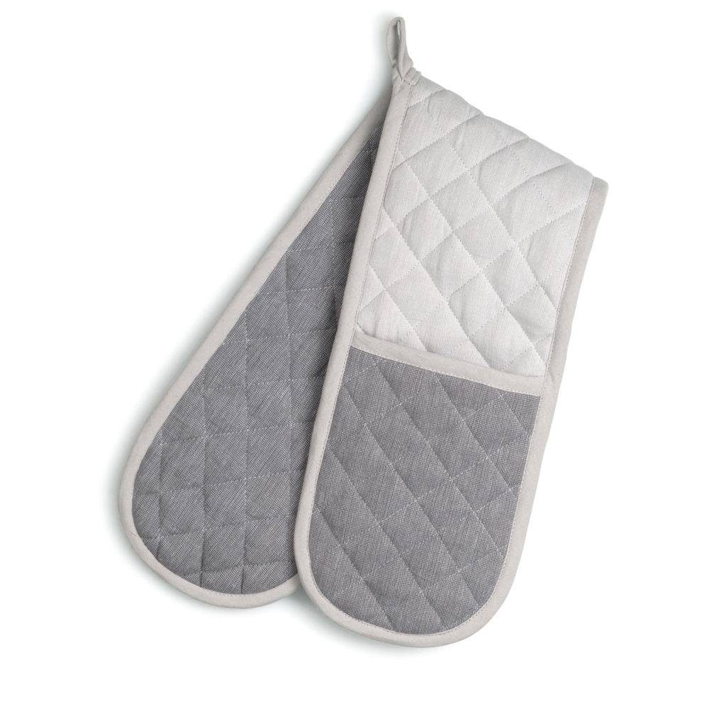 KELA Chňapka rukavice dvojitá Tia 100% bavlna grafit/šedá 90x18 cm KL-12724