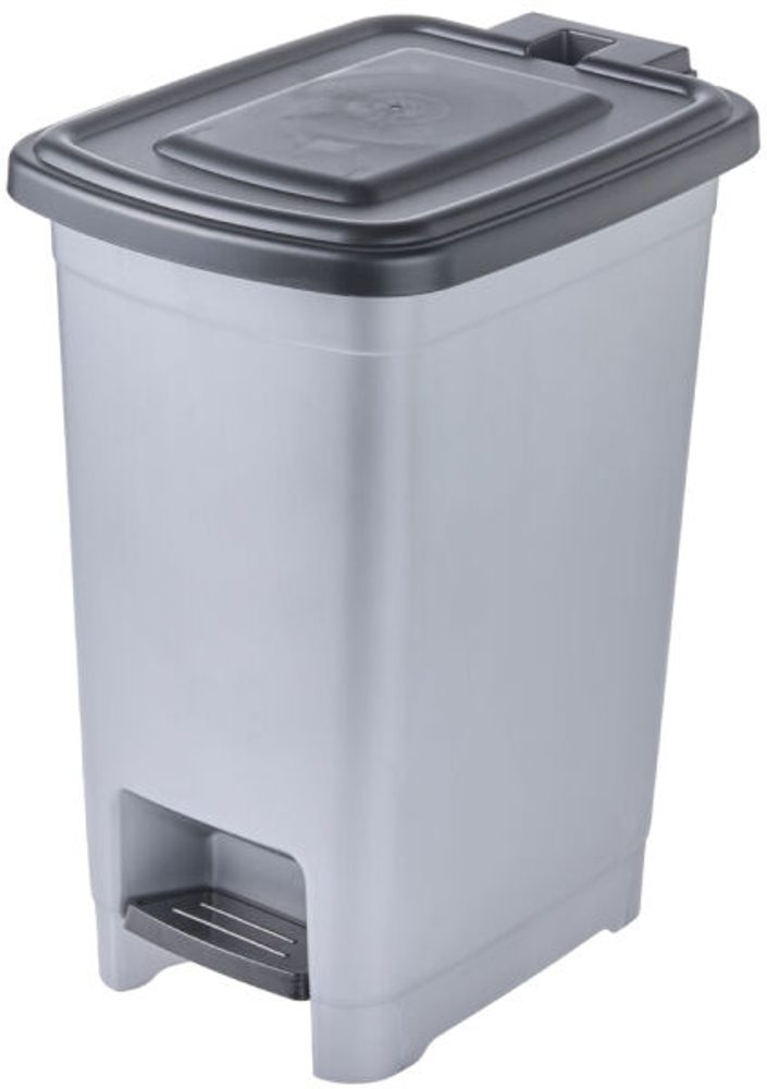 Levně koš odp.25l OLAF, stříbr., pedál,úzký 27x36,5x44cm, plast