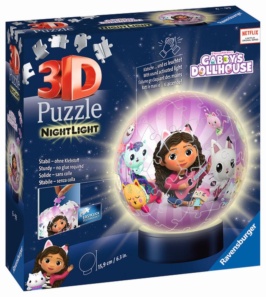 Levně Puzzle-Ball Gabby’s Dollhouse 72 dílků (noční edice)