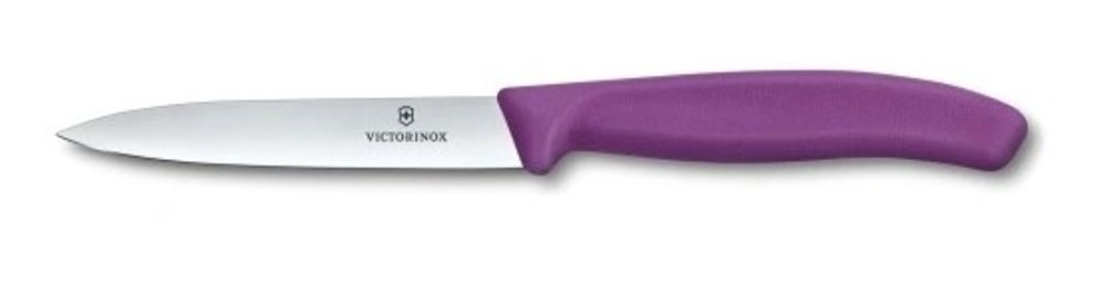 Levně nůž 10cm loupací, rovný, špičatý FIALOVÝ, VICTORINOX