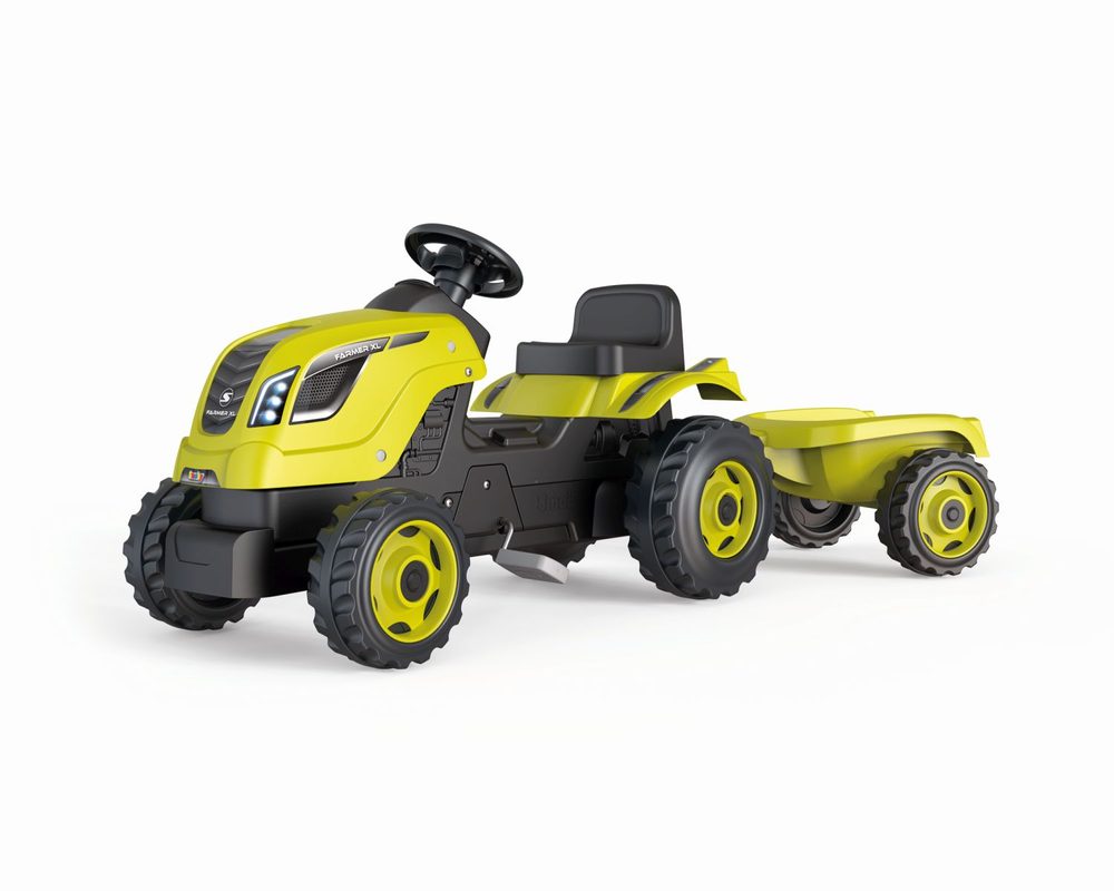 Levně Šlapací traktor Farmer XL zelený s vozíkem