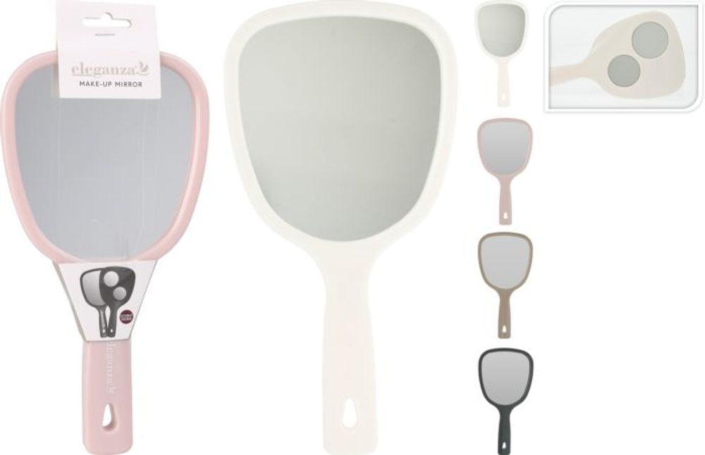Levně zrcátko 13cm s ručkou, 4barvy, plast