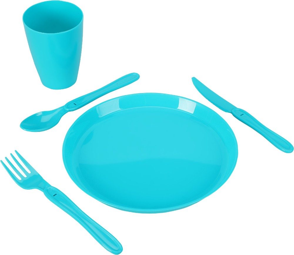 Levně EXCELLENT HOUSEWARE Pikniková sada nádobí v boxu 31 ks modrá KO-030001750modr