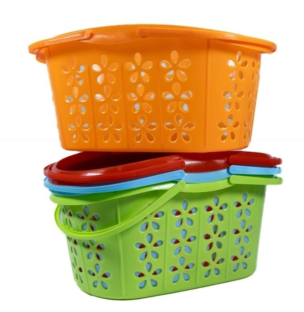 Levně košík na kolíčky oválný, 30,5x20x14,5cm, 4barvy, plast