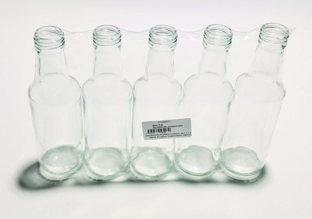 Levně láhev 0,2l- 5ks-SPECIAL,šroubení-sklo
