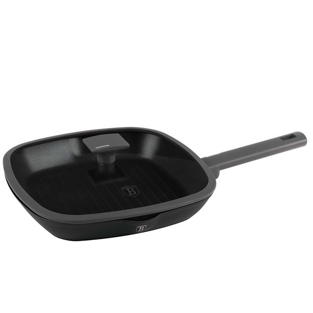 Levně BERLINGERHAUS Pánev grilovací s poklicí 28 cm Antracit Collection BH-8127