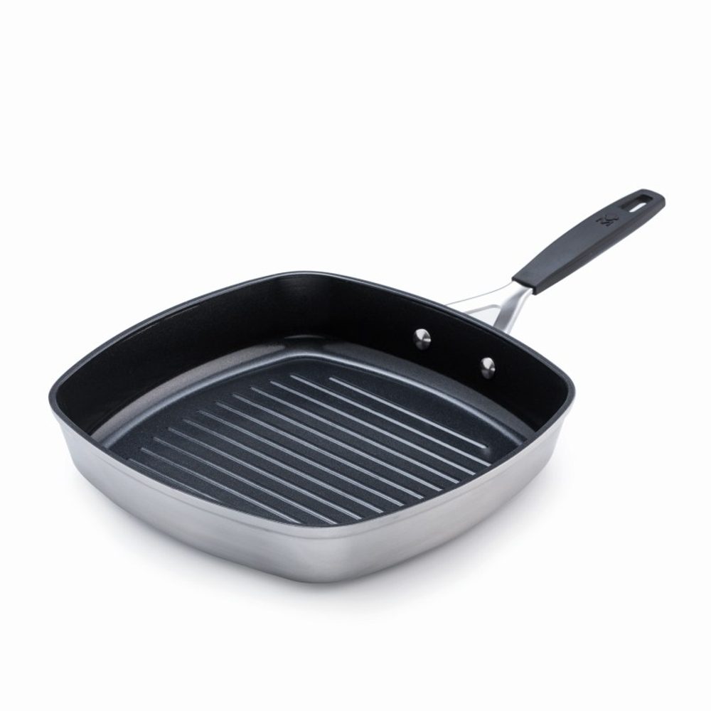 Levně MASTERPRO Pánev grilovací s nepřilnavým povrchem SMART 28x28 cm stříbrná BGEU-3771