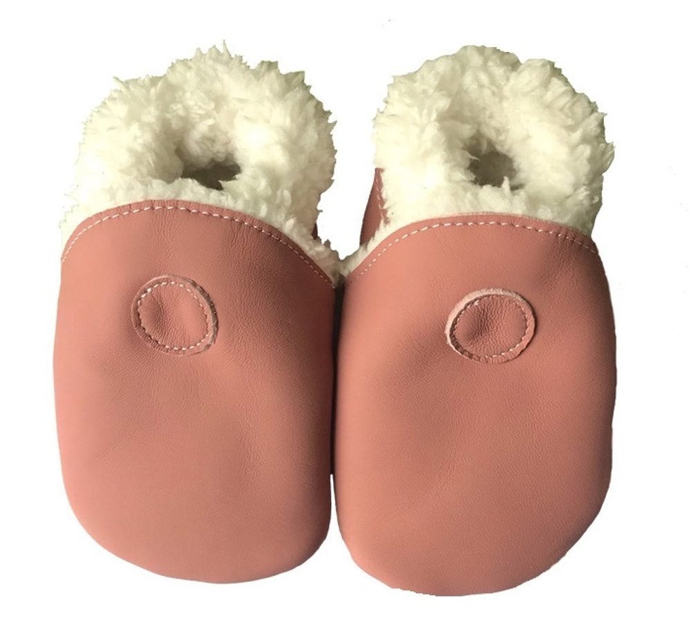 Levně Hopi Hop Barefoot kožené zimní capáčky - růžové - M