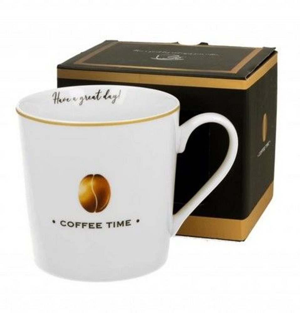 Levně hrnek 380ml COFFEE TIME, bílý porcelán, DB