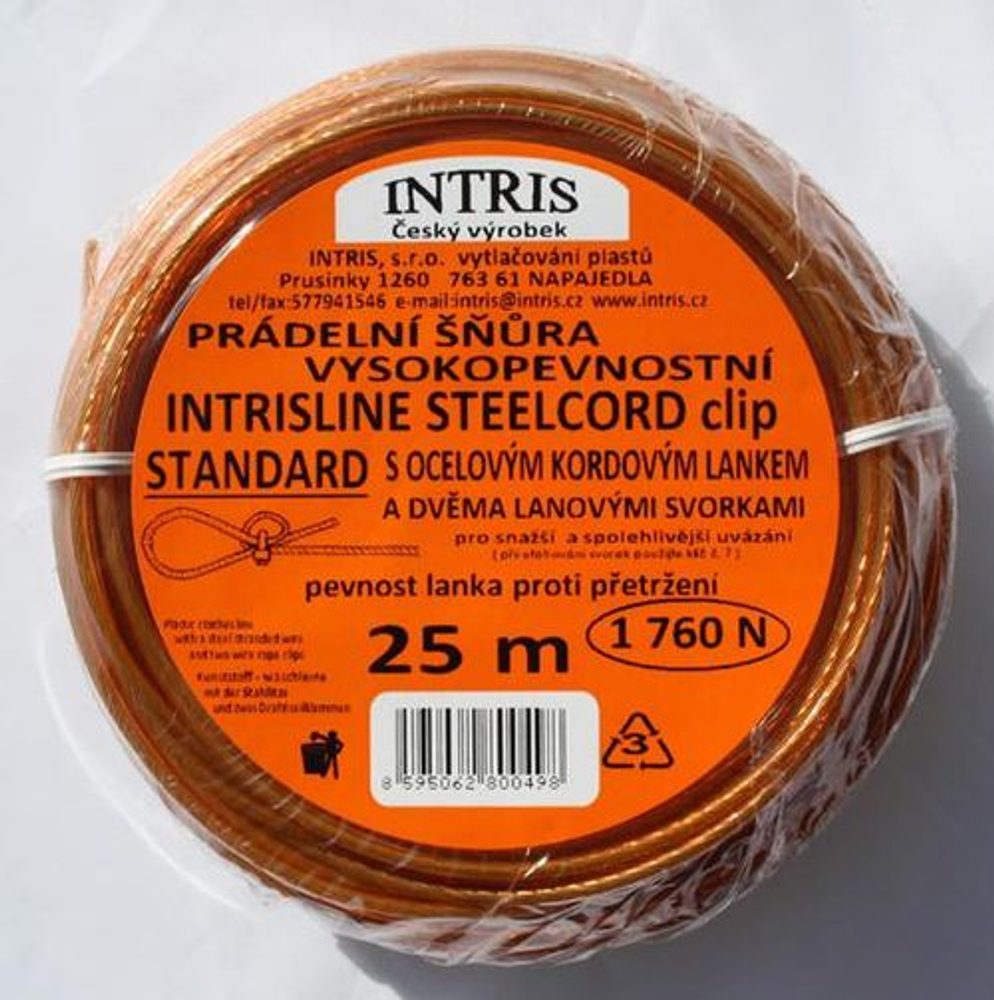 Levně šňůra 25m LANKO OCEL+svorky, STANDARD