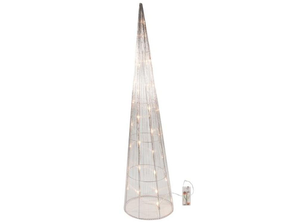 SVENSKA LIVING DEKORACE VÁNOČNÍ KUŽEL 30LED 80CM STŘÍBRNÁ ČAS.2XA_hamashop