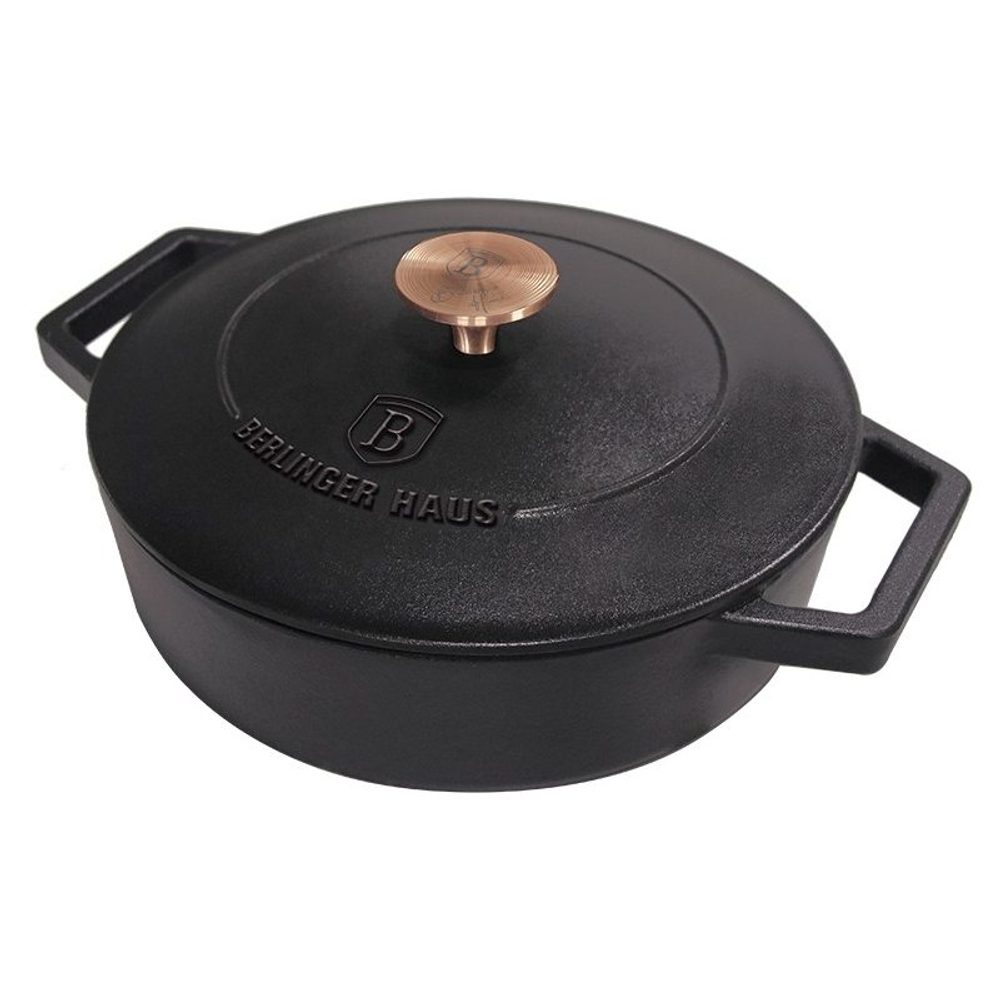 Levně BERLINGERHAUS Pekáč litinový s poklicí 26 cm Black Rose Collection BH-6493