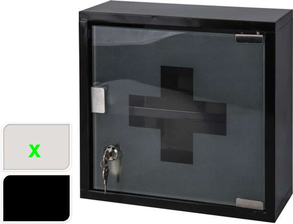 Levně EXCELLENT HOUSEWARE Lékárnička nerez/sklo bílá KO-C80620270bila