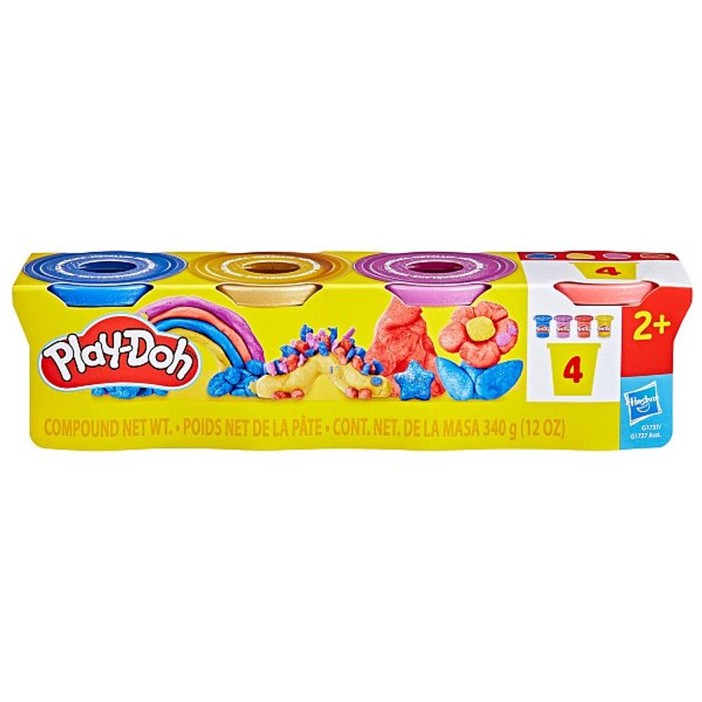 Levně HASBRO - Play-Doh 4ks kelímků metalické barvy