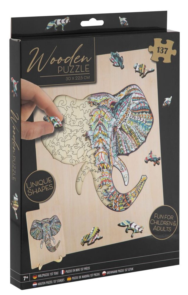 Levně Dřevěné puzzle Slon - 137ks