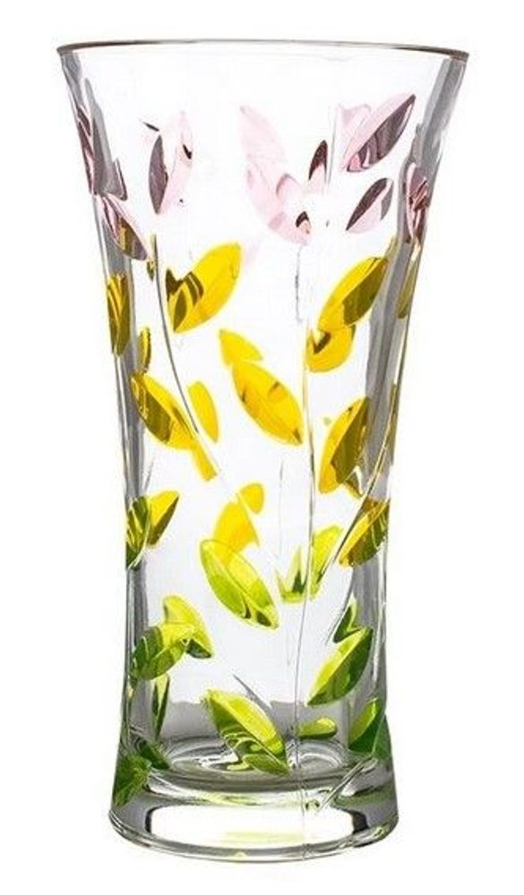 Levně váza 28cm, BOHEMIA PR. LAURUS SPRING, barev. sklo