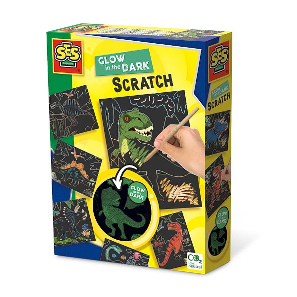 Levně SES Vyškrabávací obrázky - dinosauři svítící ve tmě
