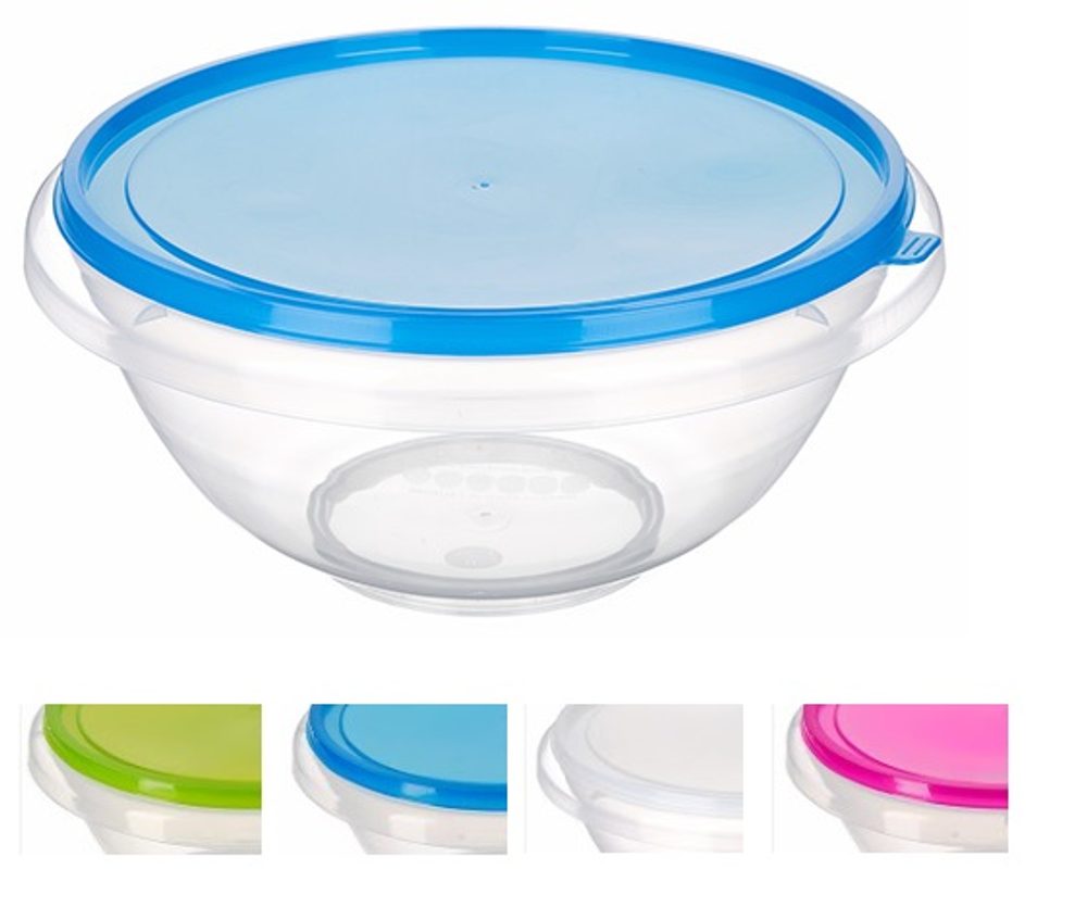 Levně mísa 7,0l+víko, d32x15,3cm, 3barvy, transp.plast