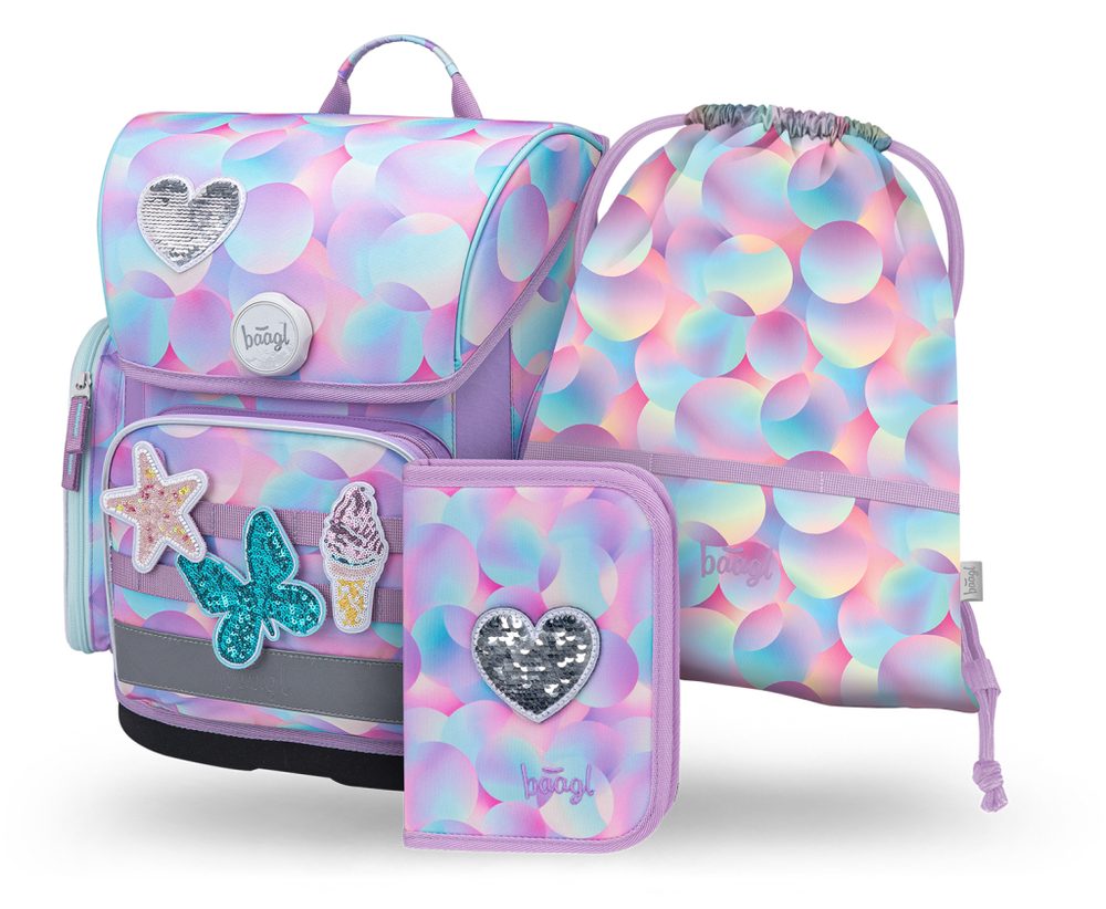 Levně BAAGL SET 3 Ergo Candy: aktovka, penál, sáček