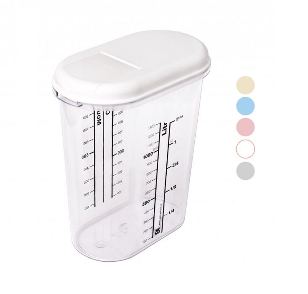 Levně dóza 1,50l OVÁL na syp.potr, mix barev, plast