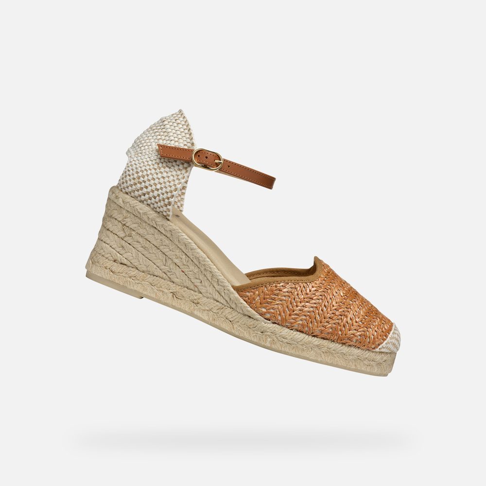 Světle hnědé dámské sandály Geox Gelsa Low - 38