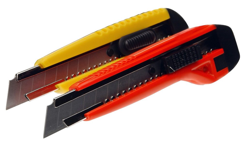 Levně nůž ulamovací výsuvný, 2barvy, plast/kov
