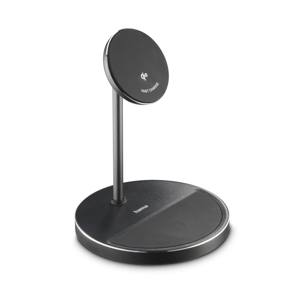 Levně Hama bezdrátová nabíječka s držákem 2v1, Qi2 15 W, USB-C adaptér 45 W