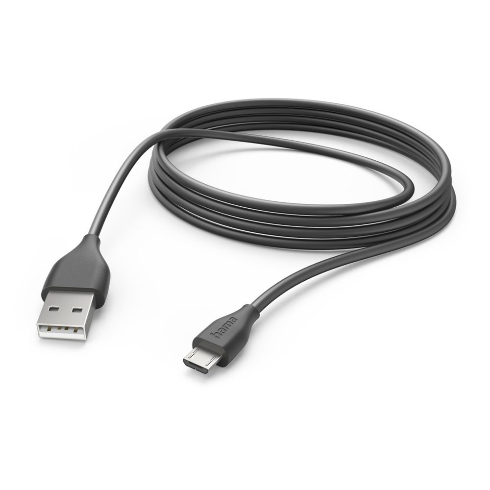 Levně Hama kabel micro USB, 3 m, černá