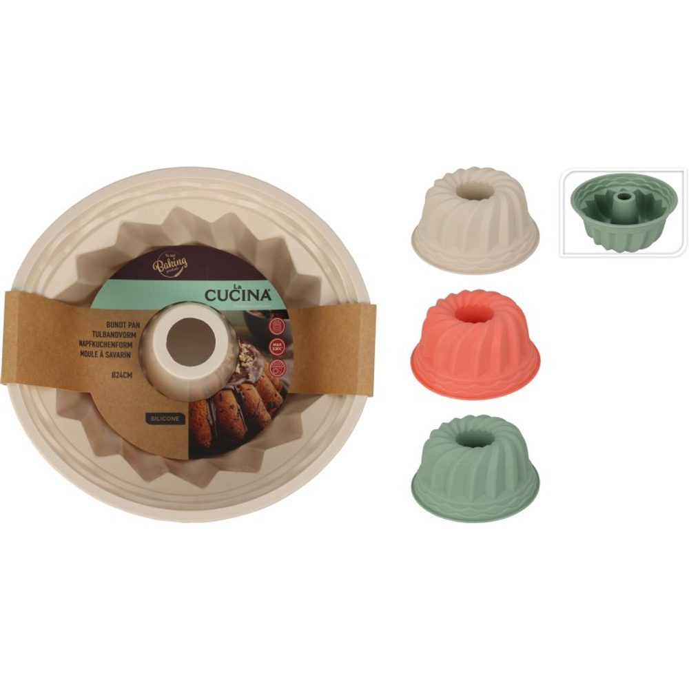 Levně EXCELLENT HOUSEWARE Forma na bábovku silikonová 24 x 11 cm červená KO-170487750cer