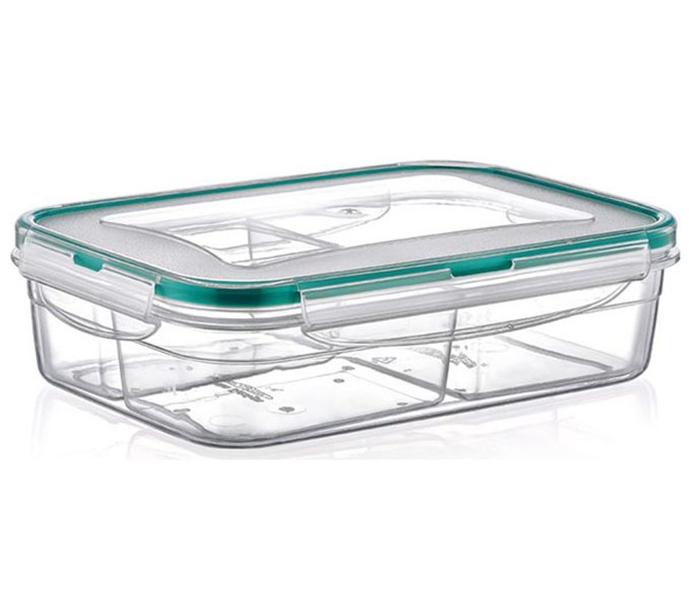 Levně box 1,00l FRESH dělený(2x0,25l+0,5l),klick 21x14,5x6cm,transp.plast