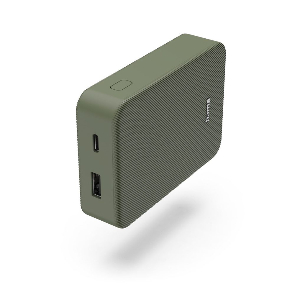 Levně Hama Colour 10, powerbanka 10000 mAh, 3 A, výstup: USB-C, USB-A, zelená
