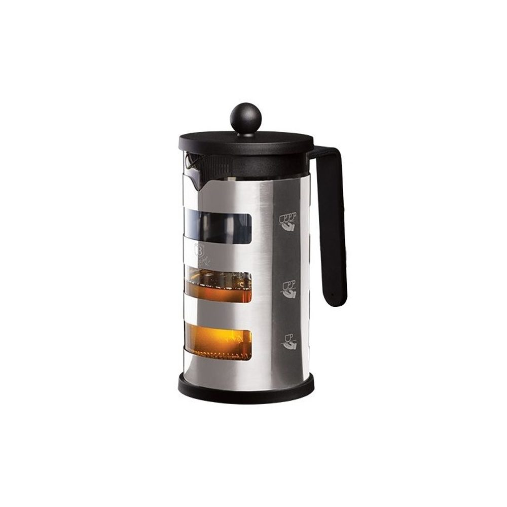 Levně BERLINGERHAUS Konvice na čaj a kávu french press 1 l Black Silver Collection BH-7807