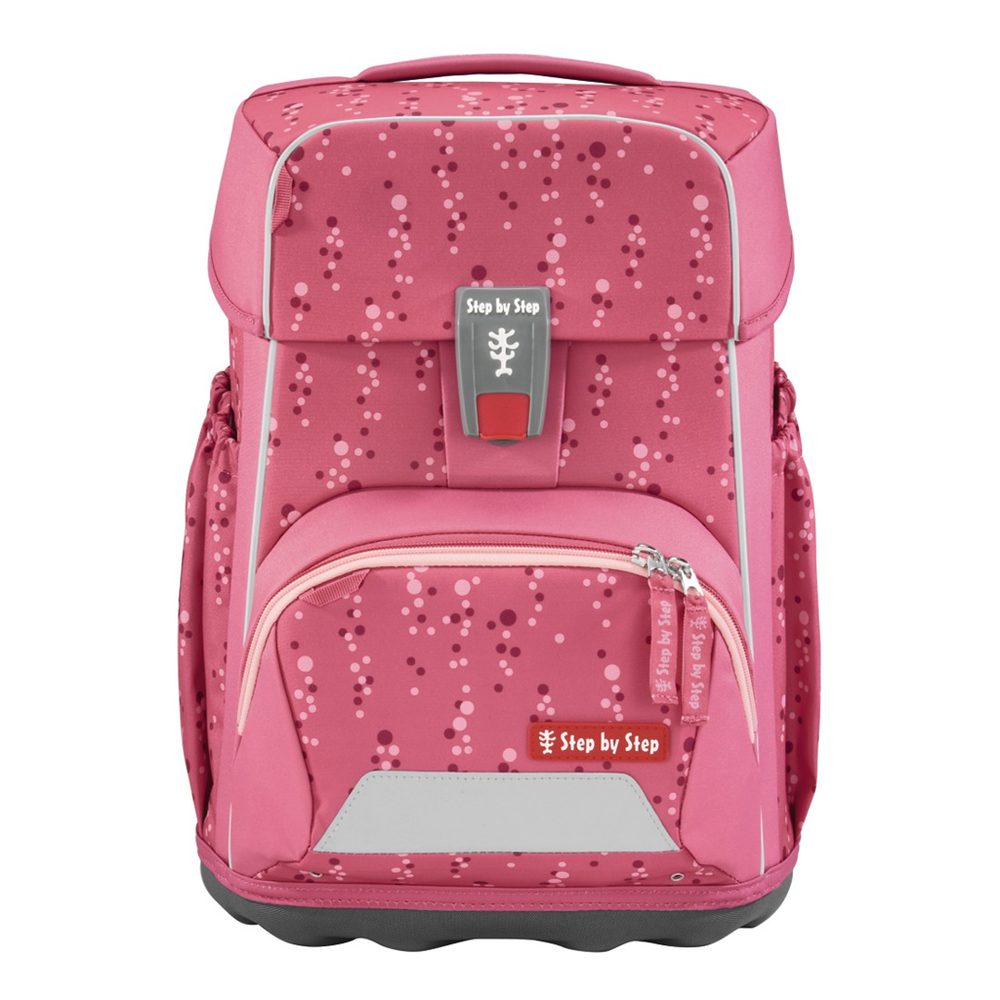 Levně Školní aktovka Step by Step BASIS, Pink Bubbles - 4 dílný set, AGR certifikát