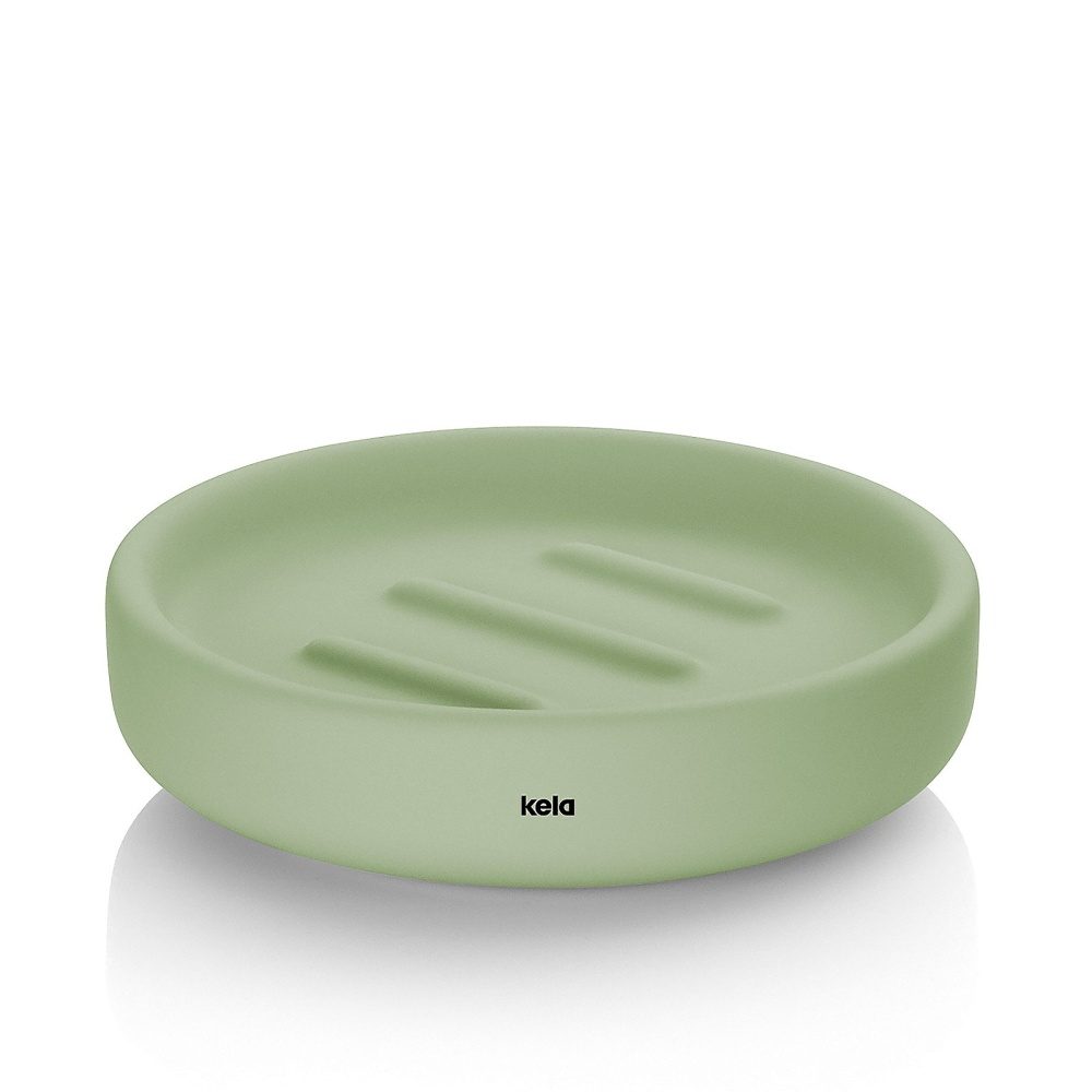 KELA Miska na mýdlo Sana průměr 11,5 x 3 cm zelená KL-23980