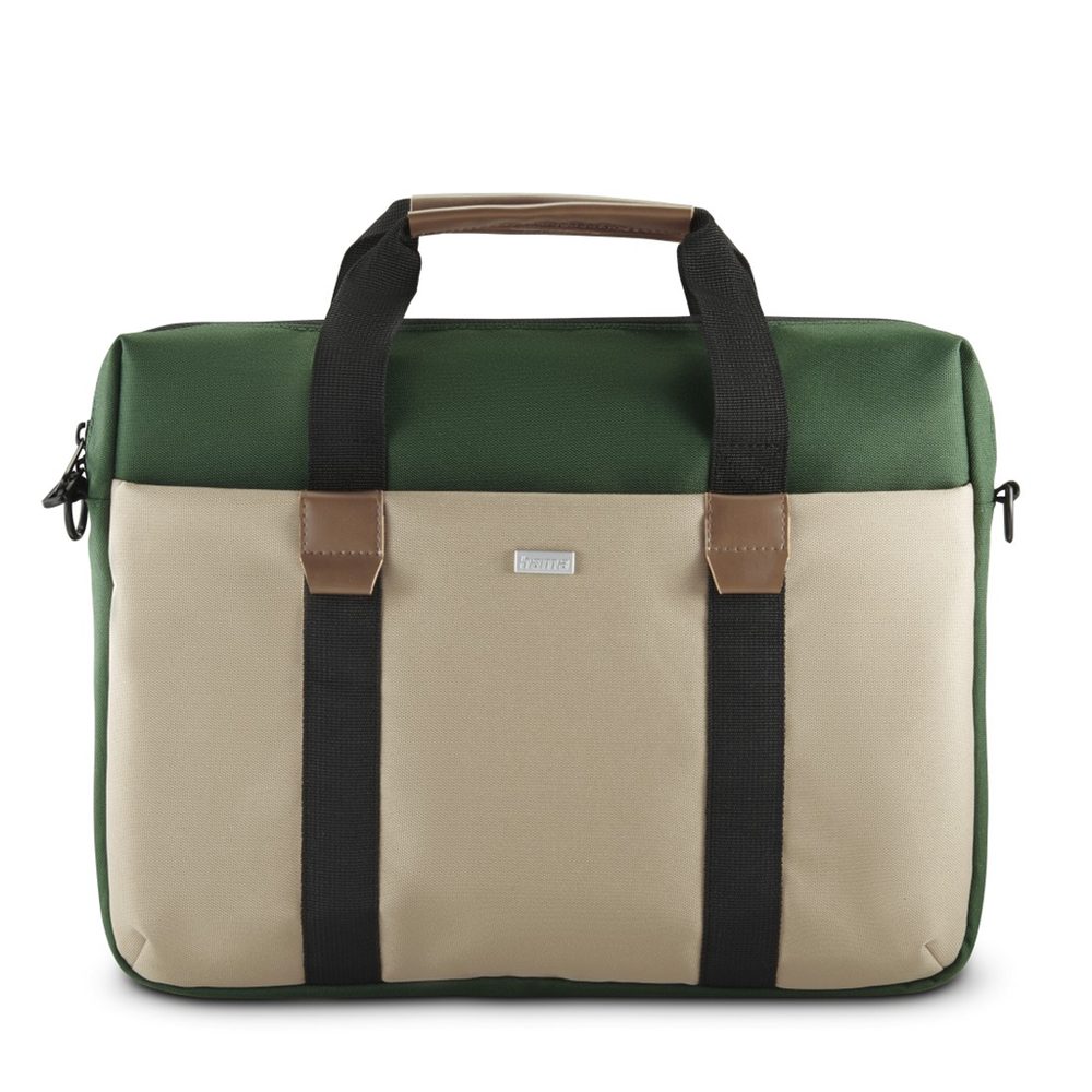 Levně Hama Silvan, brašna na notebook, pro 40-41 cm (15,6-16,2"), recyklovaný polyester, béžová/zelená
