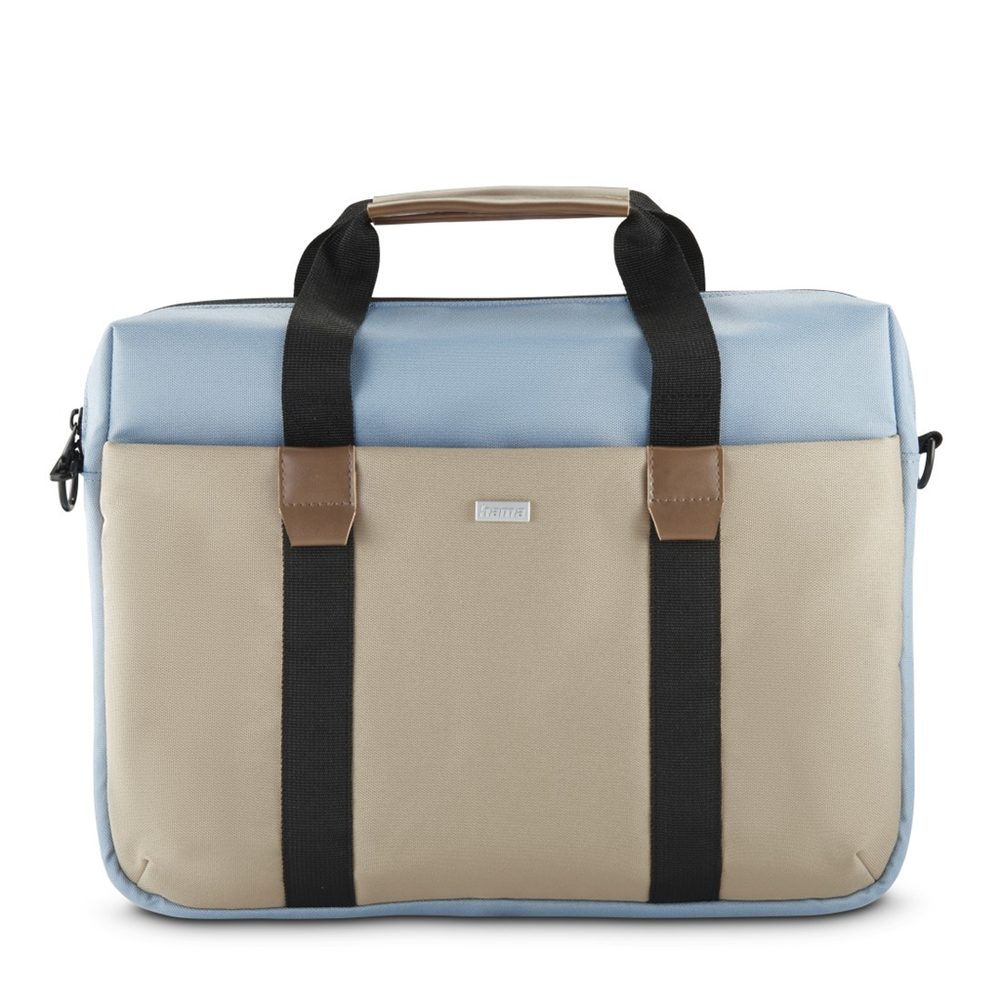 Levně Hama Silvan, brašna na notebook, 34-36 cm (13,3-14,1"), recyklovaný polyester, béžová/světle modrá