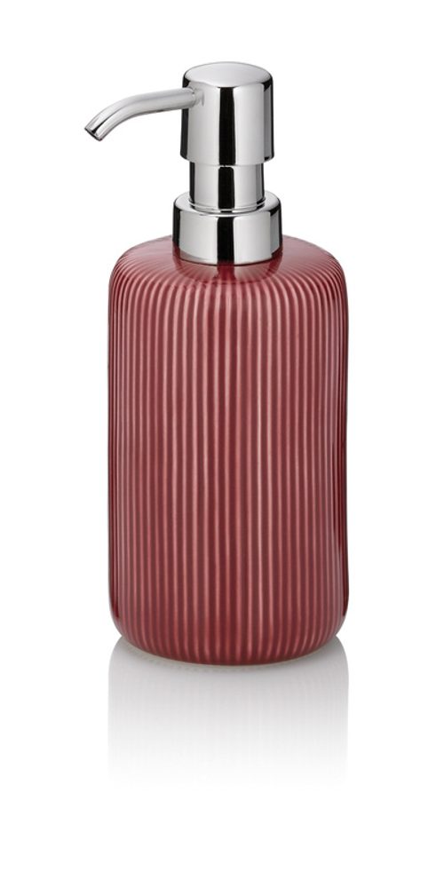 Levně KELA Dávkovač mýdla Ava keramika červená 350 ml KL-24412