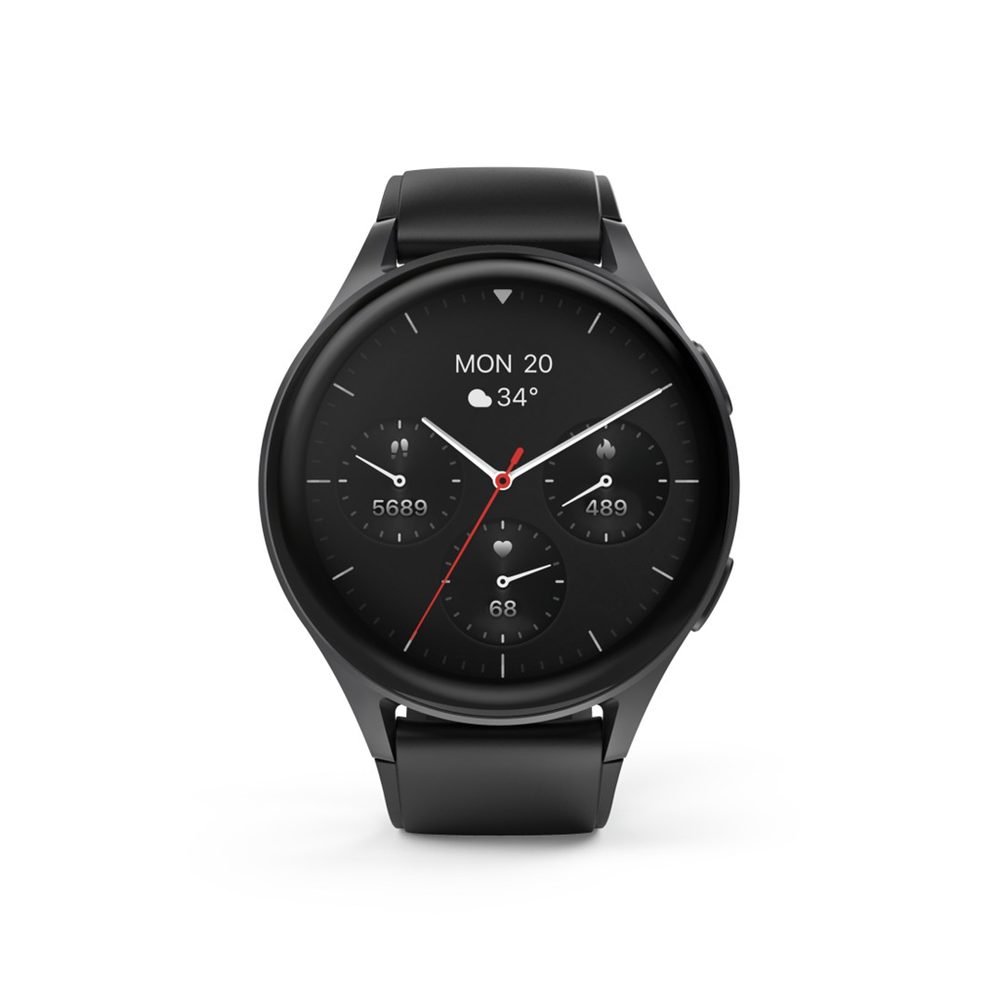 Levně Hama 8900, smart hodinky, GPS, AMOLED 1,43“, funkce telefonování, Alexa, černé
