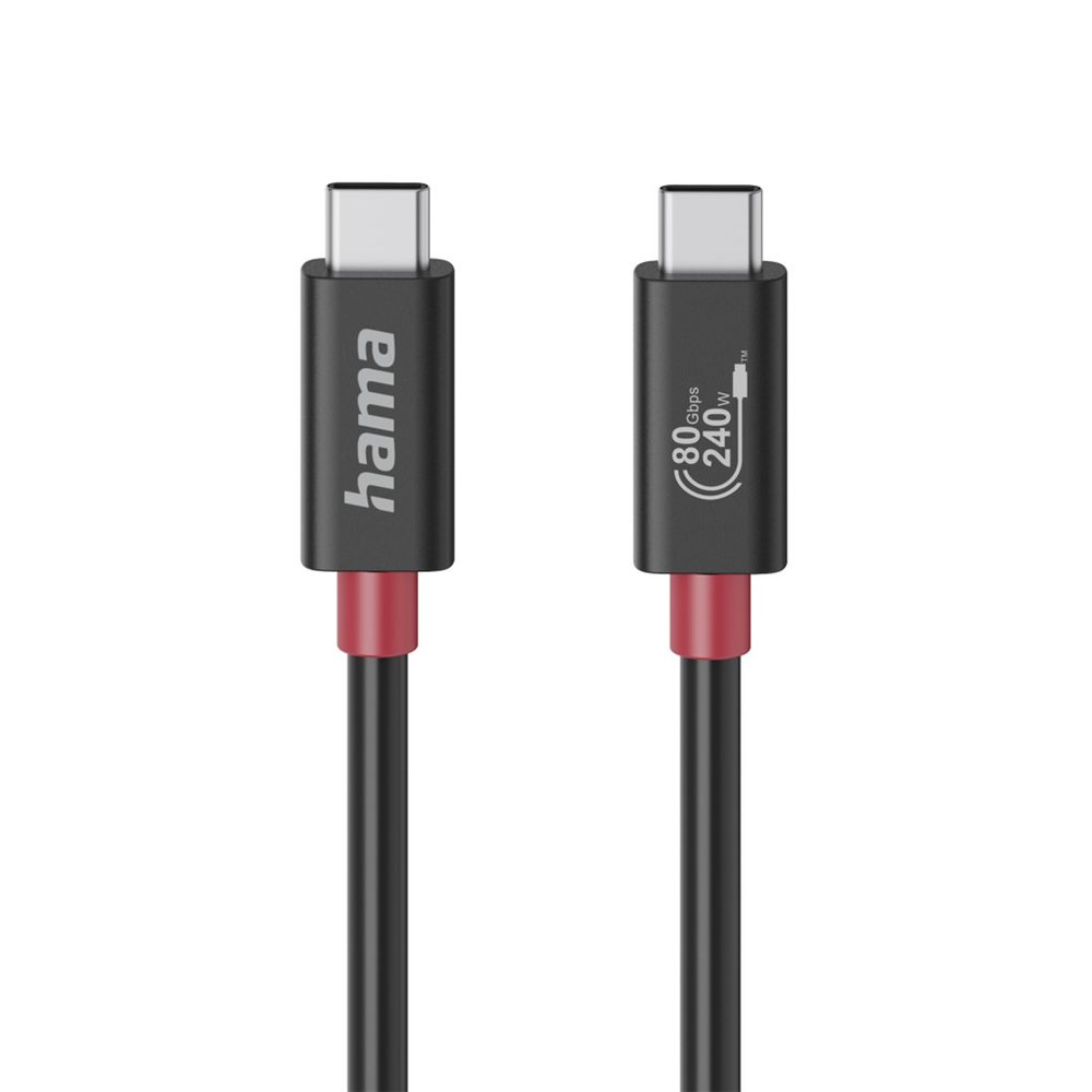 Levně Hama USB-C kabel USB4, 1 m, 80 Gb/s, 240 W