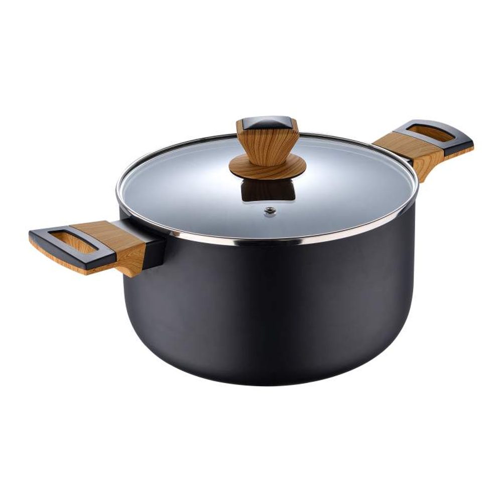 Levně BERGNER Kastrol s nepřilnavým povrchem a poklicí 24 cm Earth Black BG-32036-BK