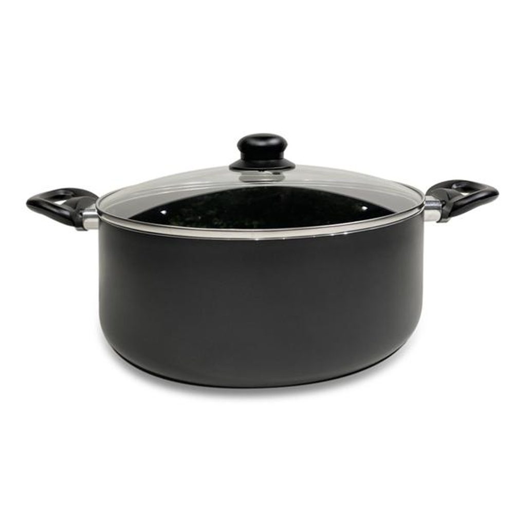 Levně KITCHISIMO KASTROL SE SKL.POKLICÍ NERO KITCHISIMO 28X11CM 6L