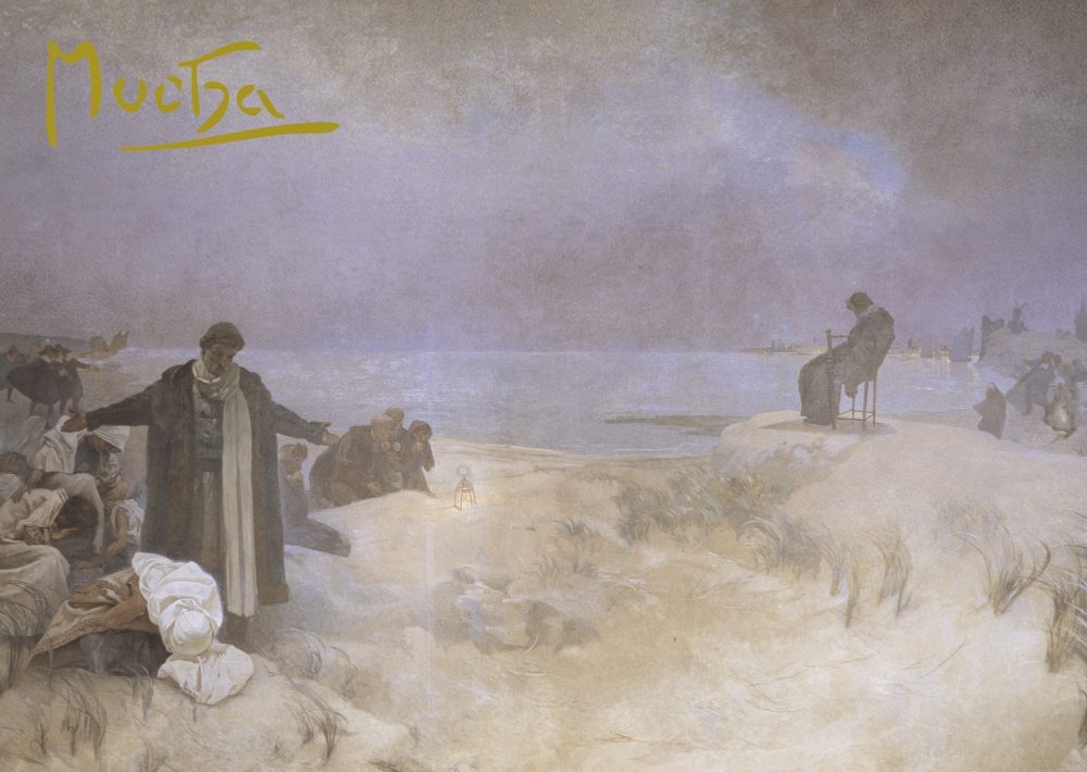 Levně Presco Group Pohled Alfons Mucha Slovanská epopej – Jan Amos Komenský, krátký