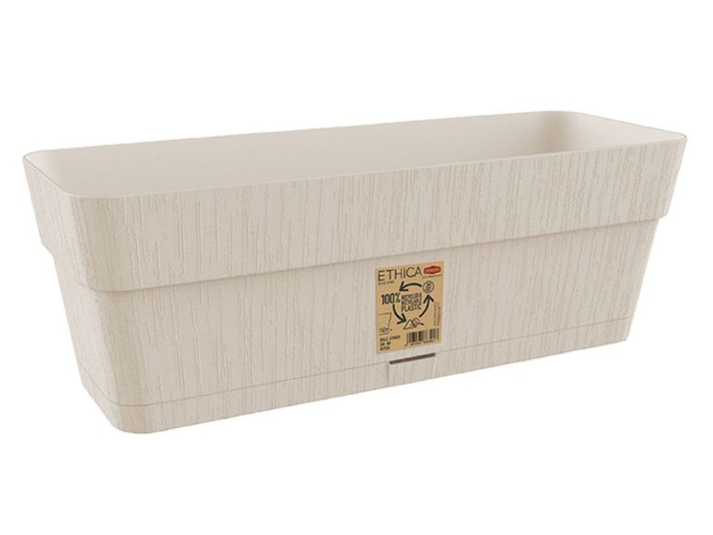 Levně truhlík 50cm BÍLÝ ETHICA+miska